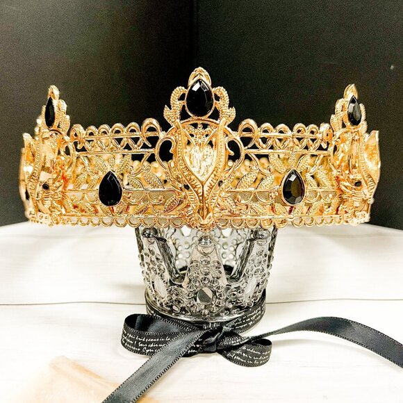 Gold Dragon Crown, Gothic Crown, Cosplay, Renaissance Faire, Medieval Crown - Picture 1 of 9